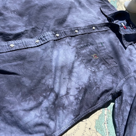 Upcycled Tommy Hilfiger Rough Dyed Navy Button Up - Picture 5 of 8